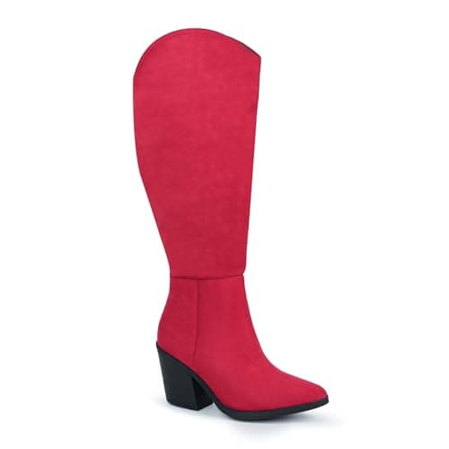 Hawkwell Suede Knee-High Boots Fall Boot For Women Chunky Block High Heel Classic Slouch Fashion Point Toe Side Zipper Tall Boot view 6