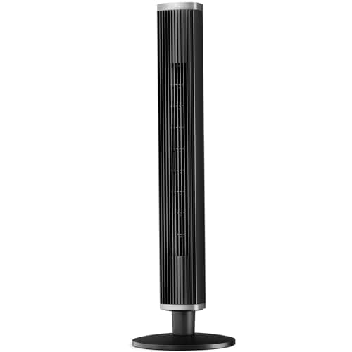 COWSAR 41-Inch Bladeless Tower Fan with Remote, 6 Speeds, 4 Modes, 24H Timer, 60° Oscillation for Bedroom, Office, Kitchen, Black view 1