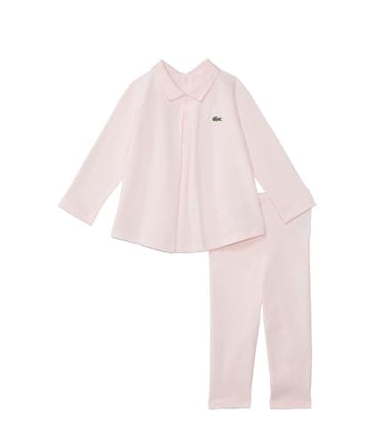 Lacoste Girl's Long Sleeve Collared W/Leggings Pj Giftset, Flamingo Pink, 6M