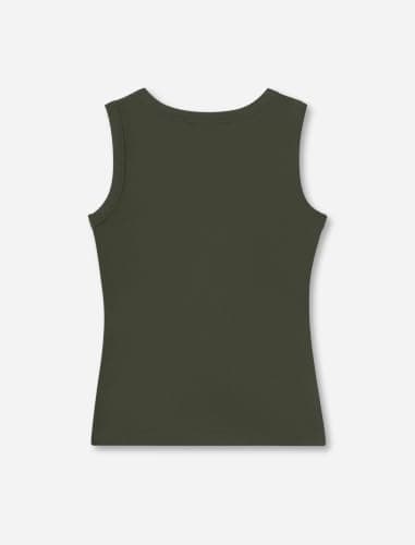 Women's Ribbed Henley Tank Top V Neck Button Wide Strap Fitted Cotton Tops view 3