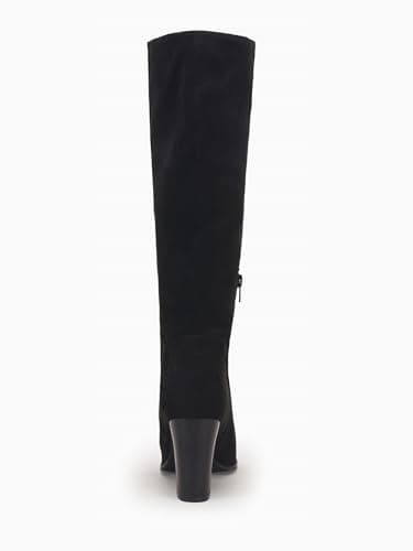 Coutgo Womens Faux Suede Knee High Boots Side Zipper Chunky Heel Winter Boots view 5