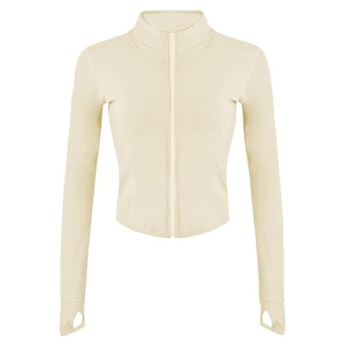 Lviefent Womens Lightweight Full Zip Running Track Jacket Workout Slim Fit Yoga Sportwear with Thumb Holes — image 1