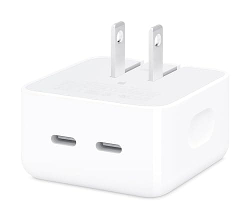 Apple 35W Dual USB-C Port Compact Power Adapter: Fast and Convenient Charging, Type C Wall Charger
