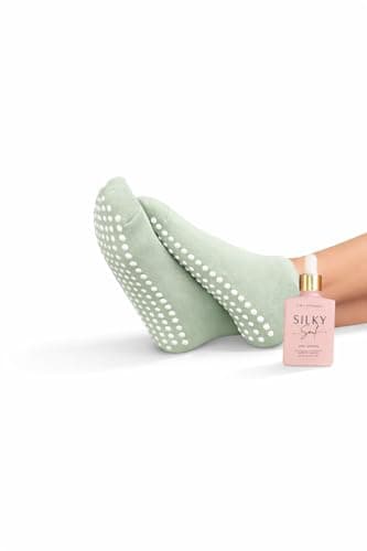 Silky Soul Moisturizing Silicone Socks for Dry Feet & Cracked Heels with Hydrating Tincture - Foot Softening & Heel Repair - Intensive Foot Repair (Sage, Large) — image 1