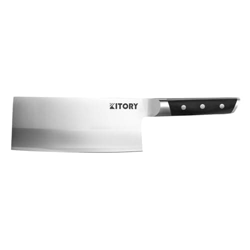 Kitory Cleaver 7", Lite Chinese Chef`s kitchen knife, for unfrozen meat and vegetable, pakkawood handle with super sharp 50Cr16MoV German Stainless steel blade, gift box — image 1