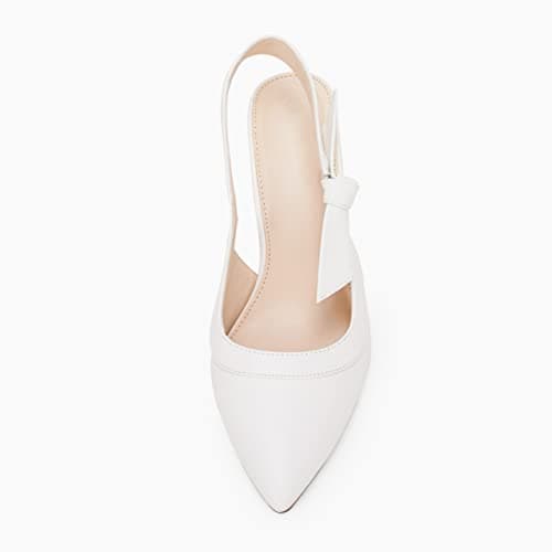 Coutgo Women's Pointed Toe High Heels Slingback Bowknot Formal Pumps Dress Shoes view 4