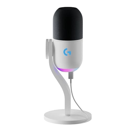 Logitech G Yeti GX Dynamic RGB Gaming Microphone, Podcast Microphone with LIGHTSYNC, Blue VO!CE, G HUB Control, USB Plug and Play - White