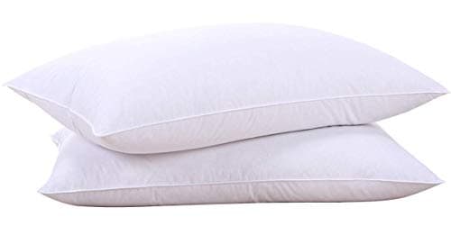 puredown® Goose Feathers and Down White Pillows with 100% Cotton Cover, Bed Sleeping Hotel Collection Pillows Set of 2, Standard Size view 1