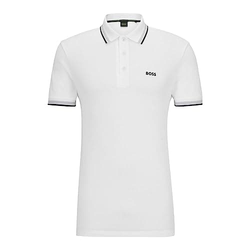 BOSS Green Men's Paddy Polo Shirt, White, S