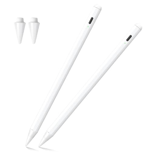 Stylus Pen for iPad A16 11th/10th 2025-2018 2Pack Pencil Pro with Palm Rejection & Tilt Sensitivity Stylus Pen for iPad A16/11/10/9/8/7/6th,Pro 12.9/11/13 inch M4,Air M2/M3/5/4/3,Mini A17/5th/6th