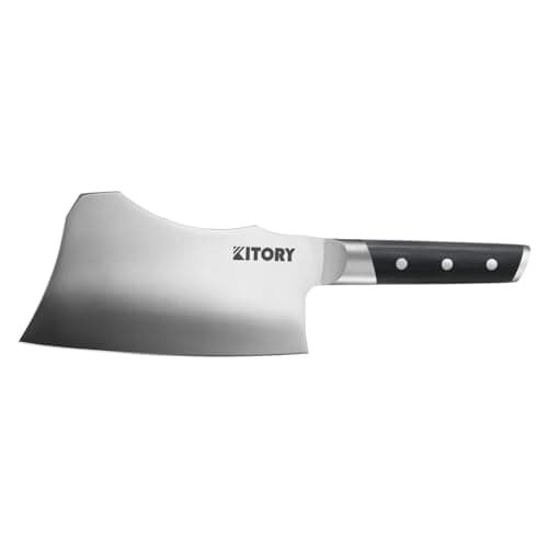 Kitory Meat Cleaver for bones and frozen meat - 7 inch German High Carbon Stainless Steel Kitchen Chopping Knife Blade, Ergonomic Wodden Handle with Enhanced Bolster - Gifts Box Included — image 1