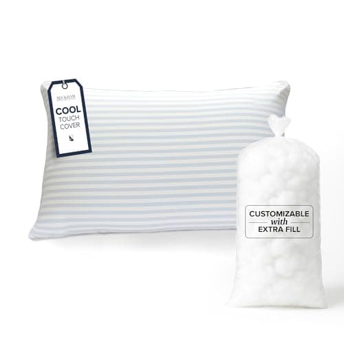 Beckham Hotel Collection Summer Sanctuary King Pillow - Cooling Qmax Adjustable Down Alternative Pillow w/Extra Fill, Ideal for Side Back Stomach Sleepers — image 1