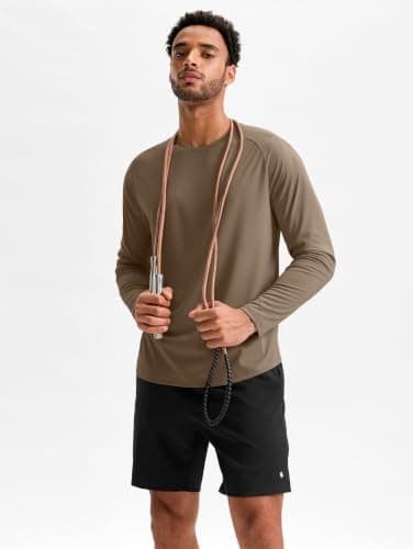 Soothfeel Men's Workout Shirts Long Sleeve Athletic Running Tops Quick Dry view 4