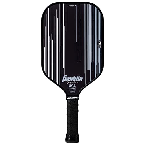 Franklin Sports Pro Pickleball Paddles - Signature Series Pro Paddle with MaxGrit Surface - USA Pickleball (USAPA) Tournament Approved - 16mm Polypropylene Core - Black