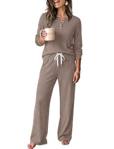 OFEEFAN Two Piece Lounge Sets for Women Fall Winter Sweater Pajamas Set — image 1