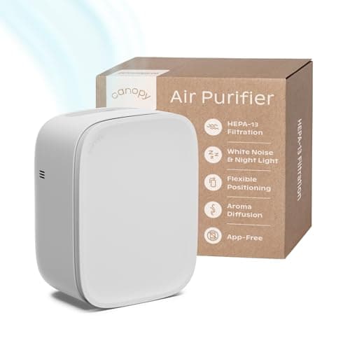 Canopy Bedside Air Purifier | Up To 99.97%* HEPA-13 Filtration | Remove Dust, Pollen & Pet Dander | Night Light & White Noise | Air Quality Sensor | Quiet Fan for Sleep | Filter & Adapter Included view 1