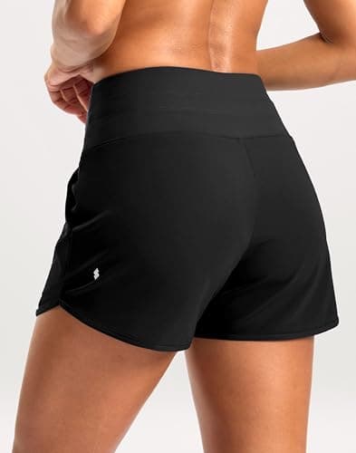 Soothfeel Women's Athletic Running Workout Shorts with Zipper Pockets 3" view 6