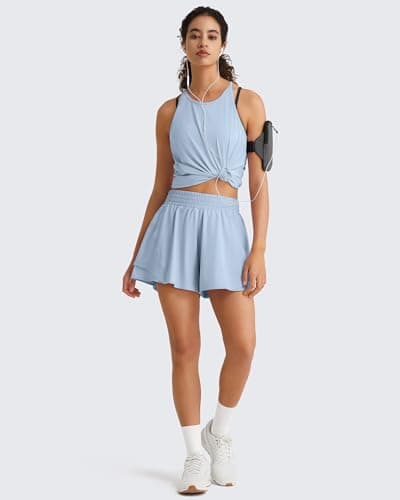 G4Free Workout Athletic Tank Tops for Women Racerback Lightweight Gym Pilates Y-Back Loose Fit Running Tanks Top view 6