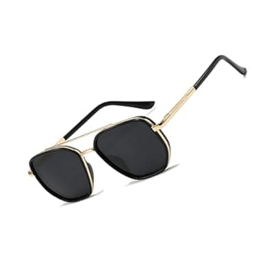 BOBUXLIIN Square Tangle Free Retro Aviator Sunglasses for Women Trendy Womens…