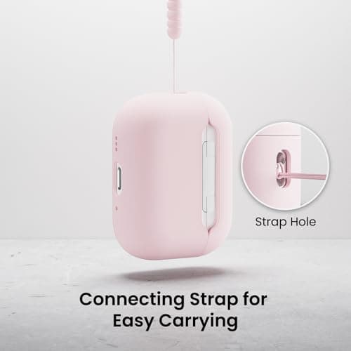 ORNARTO Compatible with AirPods Pro 3 Case 2025, Full Protective Hybrid Silicone for AirPods Pro 3rd Generation Case, Front LED Visible Skin Cover-Chalk Pink view 3