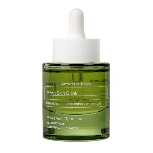 KORRES Santorini Grape Velvet Skin Drink, Hydrating Serum with Resveratrol, Grape Extract and Grape Seed Oil for Skin Care, Antioxidant Rich Face Oil to Support Smooth and Replenished Skin, 1 fl oz