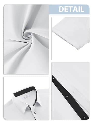 JEKAOYI Men's Button Down Dress Shirts Short Sleeve Casual Shirts Wrinkle Free Business Shirt Stain Sheild view 5