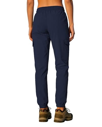 Hiking Pants Women UPF 50+ Cargo Quick Dry Water Resistant Elastic Waist 4 Pockets Lightweight Travel Work Casual Running view 2
