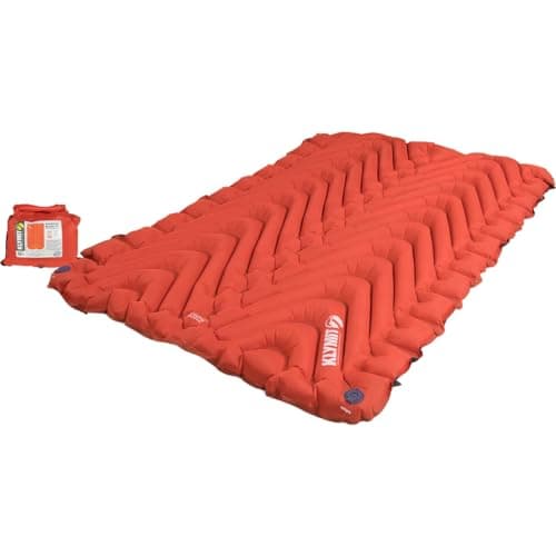 KLYMIT Insulated Double V Inflatable Sleeping Pad | Thick, Lightweight, Easy to Inflate, Foldable Air Bed for Camping & Backpacking