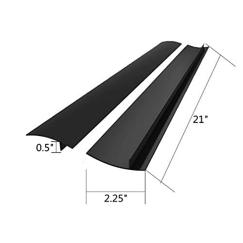 Silicone Kitchen Stove Gap Covers, Kitchen Counter Gap Anti-Slip Non-Tacky Filler Seals Spills Between Counter, Stovetop, Oven, Washer, Heat-Resistant，Set of 2 (21 Inches, Black) by liboyixi view 2