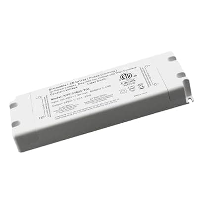 Hanbaak 25W Triac Dimmable LED Driver, 24V Dimmable Power Supply, 100-130VAC to 24VDC Transformer for Low Voltage Lighting Project, Compatible with Lutron Leviton Dimmers