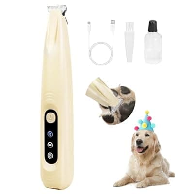 FURBONA Pro Version Dog Paw Trimmer, 18mm Wide Blade Clippers with LED Display, 35dB Low Noise, Fully Waterproof, Upgraded Type-C Rechargeable Cordless Trimmer for Paws, Ears, Face, and Rump