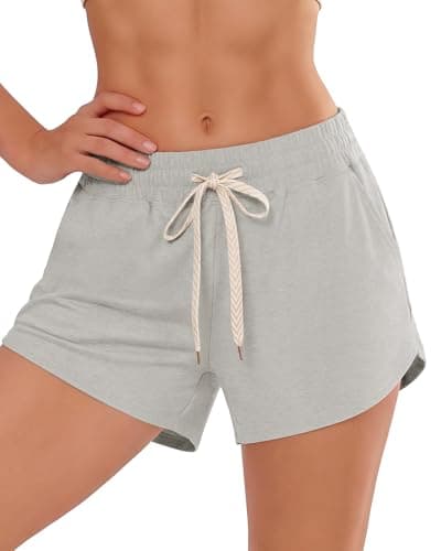 iceROSE Athletic Shorts for Women - High Waisted Black Running SweatShorts Summer Drawstring with Pockets for Workout Lounge — image 1