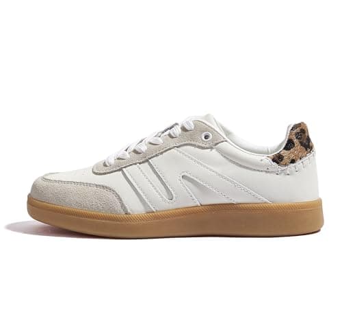 LUCKY STEP Women Classic Retro Gum Sole Fashion Sneakers Casual Tennis Skate Shoe Genuine Leather Walking Footwear Anti Slip Trainers — image 1