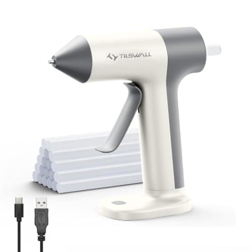 Tilswall Cordless Hot Glue Gun W106 with 30s Fast Preheating White — image 1