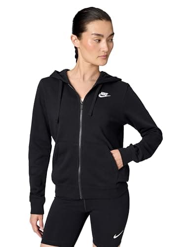 Nike Sportswear Club Fleece Women's Full-Zip Hoodie Size - M Black/White