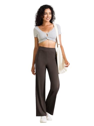 Wide Leg Yoga Pants Women High Waisted Loose Stretch Lounge Causal Work Workout Gym Trousers with Pockets view 4