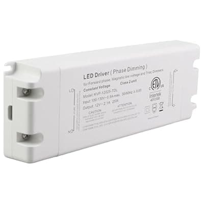 12V 25W Dimmable LED Driver, Power Supply for TRIAC Dimmer, AC to DC Transformer for LED Lighting