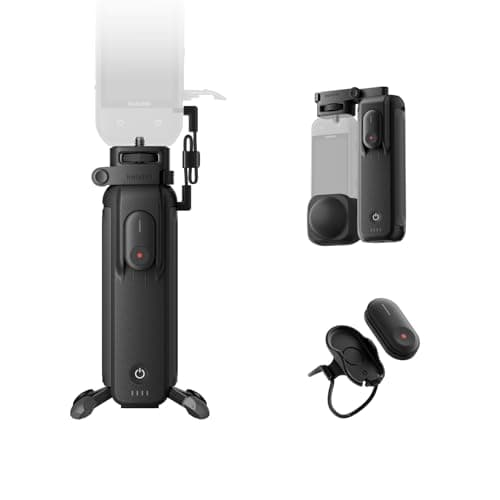 Insta360 FOMO Power Handle with 6100mAh Battery, Mini Remote, Foldable Quadpod, Pre-Recording Support for X5, X4, X3, X4 Air, Travel Vlogging, Outdoor Adventures, Group Photos