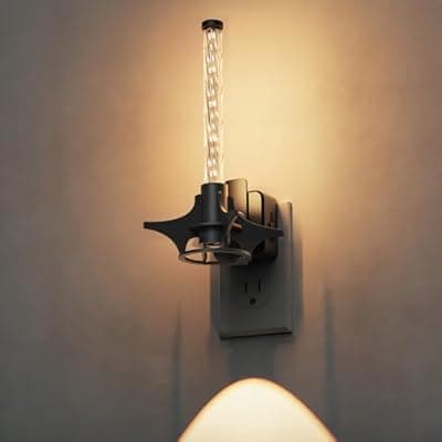 L LOHAS LED Night Lights Plug into Wall, Dusk to Dawn Sensor Nightlight, 0-100LM Brightness Adjustable, 3000K Soft White, Rocket Night Light with Black Rocket Base for Bedroom Bathroom Hallway Decor