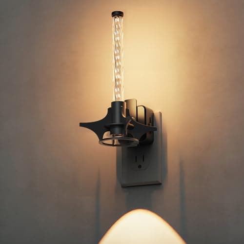 L LOHAS LED Night Lights Plug into Wall, Dusk to Dawn Sensor Nightlight, 0-100LM Brightness Adjustable, 3000K Soft White, Rocket Night Light with Black Rocket Base for Bedroom Bathroom Hallway Decor — image 1