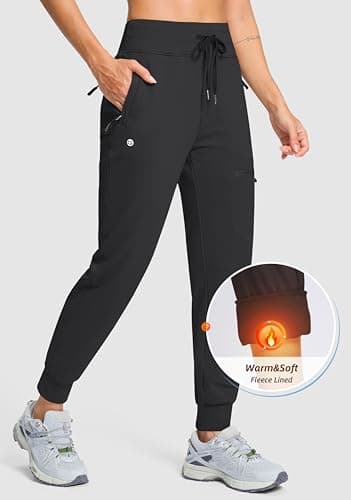 G Gradual Women's Fleece Lined Joggers Hiking Pants 4 Pockets view 3
