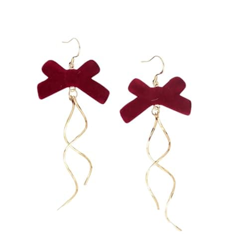1 Pair Christmas Earrings for Women, Atarvana Velvet Earrings Tassel Unique Xmas Jewelry Gifts for Women — image 1