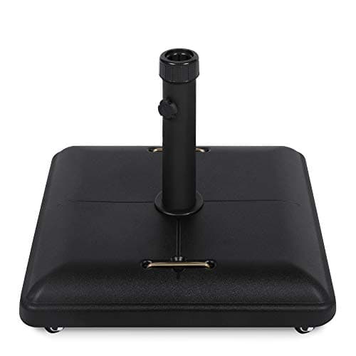 Best Choice Products 81-Pound Heavy Duty Square Concrete Rolling Outdoor Patio Umbrella Base Stand w/Locking Wheels, Handles view 1