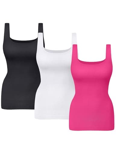 KIKIMINK Womens Shapewear Tank Tops Tummy Control Seamless Square Neck Body Shaper Compression Camisole Slimming Undershirt — image 1