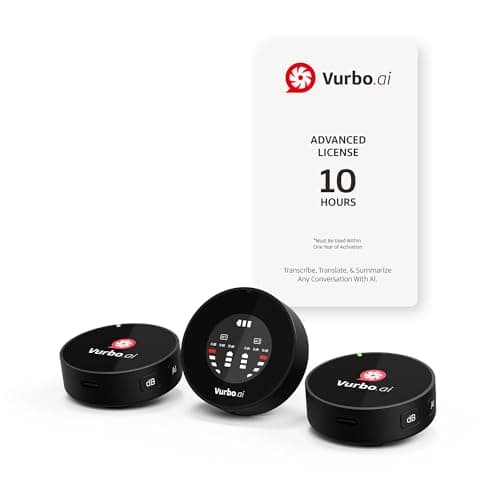 IPEVO AI Devices: Wireless MIC Duo, Vurbo.ai, Lavalier Mics, 18Hr Battery, AI Transcription, Translation, Summarization, Meeting Notes, 93 Languages, Ideal for Conferences, Meetings, Interviews.