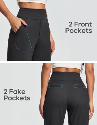 Heathyoga Stretchy Work Pants Women Pull On Straight Leg Dress Pants Slacks view 5