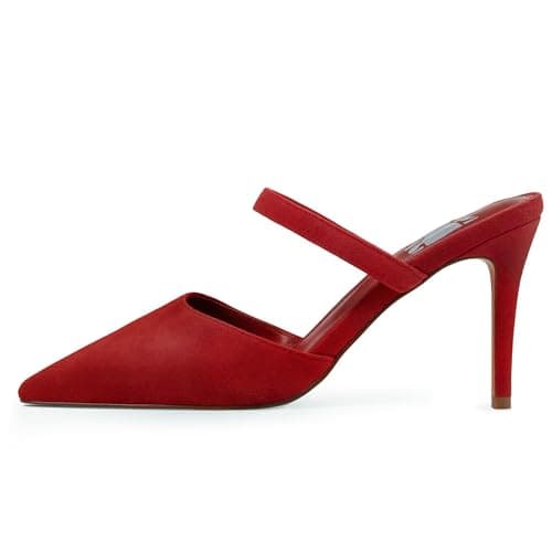 WIRALOMI Heeled Sandals for Women Pumps Closed Pointed Toe Heels Mule Heels Slip On Wedding Party Dress Shoes view 2