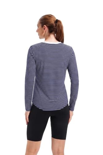 Womens Long Sleeve Top Crew Neck Curved Hem Lightweight Casual Tunic view 5