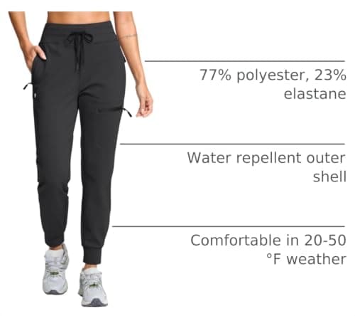 G Gradual Women's Fleece Lined Joggers Hiking Pants 4 Pockets view 4