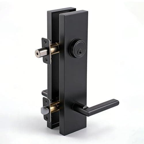 Silmium Heavy Duty Front Door Lock Set, Modern Exterior Door Handle, Non-Handed Entry Door Locksets with Deadbolt, Keyed Alike, Single Cylinder, 250,000+ Cycles, 5-1/2" (140mm) CTC, Matte Black — image 1